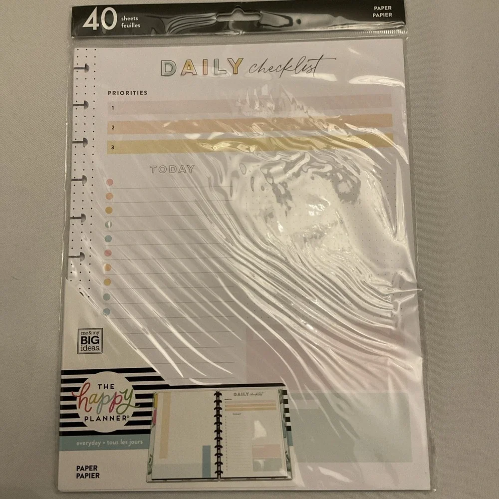The Happy Planner Everyday Daily Checklist Refill Pages 40 Sheets